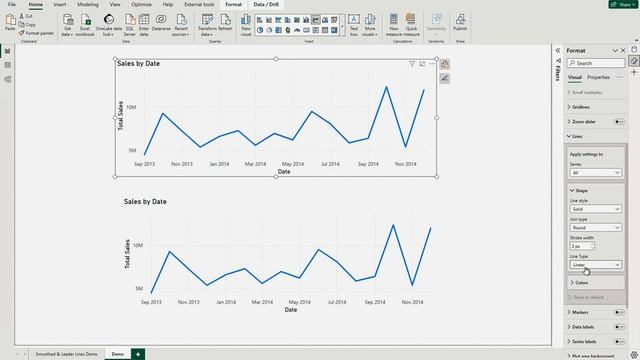 How to create smoothed & leader lines in Microsoft Power BI? #powerbi #biconsultingpro #linechart смотреть онлайн