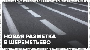 Новую разметку для транспорта сделали в зоне прилета в аэропорту Шереметьево - Москва 24