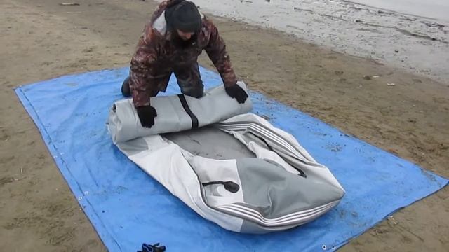 Сворачивание лодки НДНД в минусовые температуры смотреть онлайн