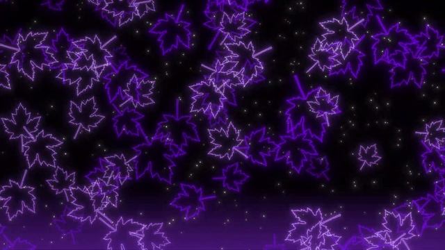 【With BGM】?Motion graphics background with soaring Violet neon autumn leaves? смотреть онлайн