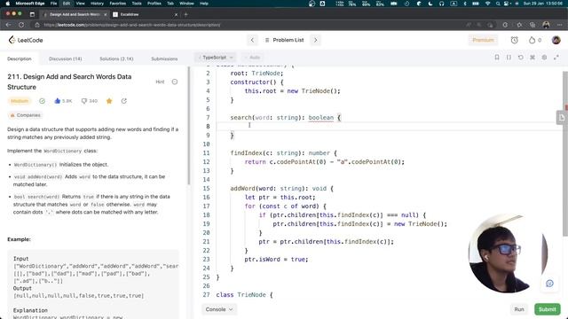 LC in JS: 211. Design Add and Search Words Data Structure [Trie] смотреть онлайн