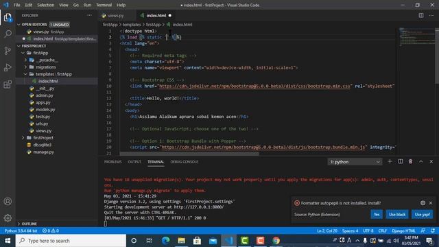 how to use html bootstrap templates in python django смотреть онлайн