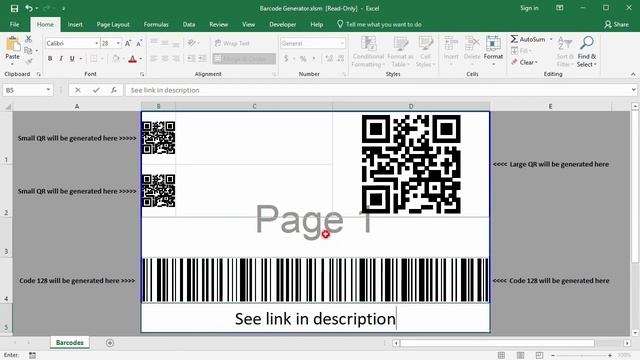 QR code generator for Excel free VB macro смотреть онлайн