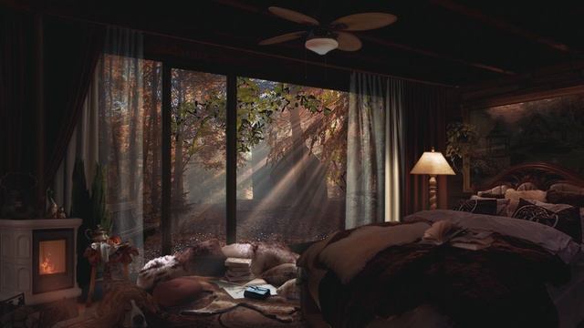 Волшебная обстановка для сна. Звуки дождя и камина от бессонницы смотреть онлайн