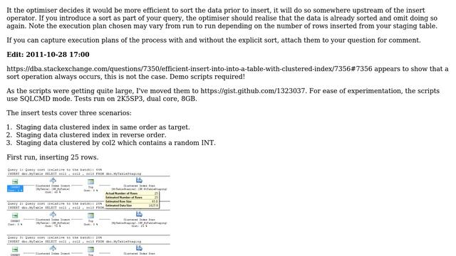 Databases: Efficient INSERT INTO a Table With Clustered Index (3 Solutions!!) смотреть онлайн