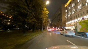 По ночной Москве на машине. От улицы Новослободской, до Трубной. Around Moscow at night by car.