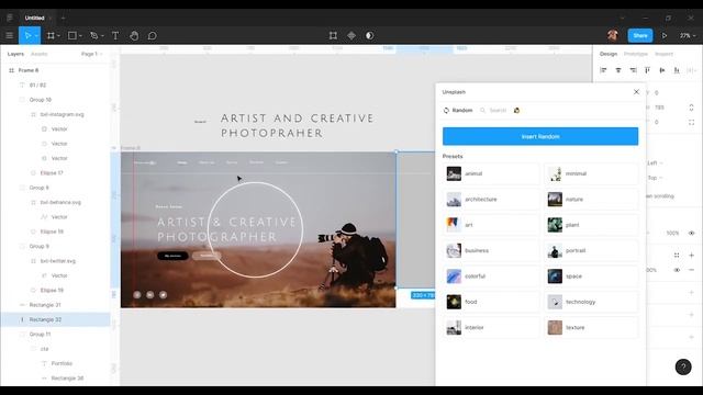 Design Photographer site UI in Sketch - Speed Art смотреть онлайн