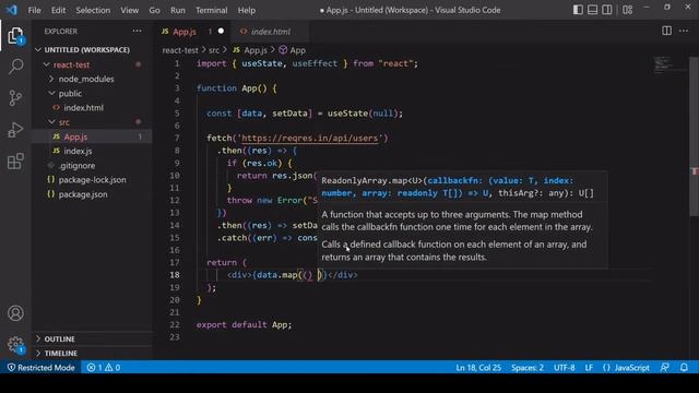 Using Fetch in React with Function Components - JavaScript Tutorial смотреть онлайн
