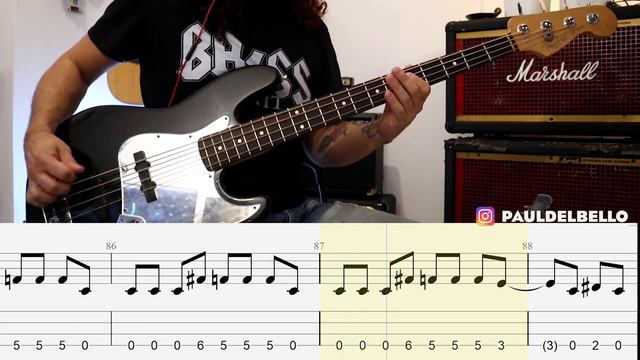 Metallica - Enter Sandman / bass cover / playalong with TAB смотреть онлайн