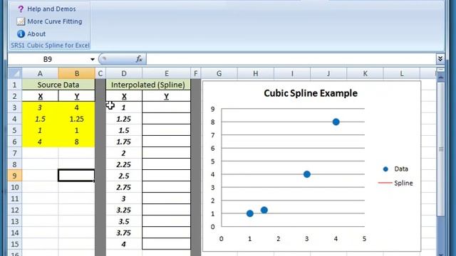 Cubic Spline Demo for Excel смотреть онлайн