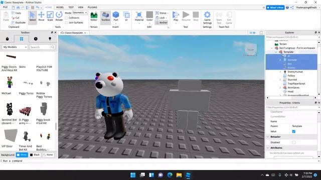 How To Make a Piggy Bot In Roblox Studio! (2022 Version) {Roblox Studio Tutorial Playlist} смотреть онлайн
