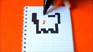 Как рисовать Мини Котика по клеточкам Супер Простые рисунки How to Draw Mini Cat Simple Pixel Art