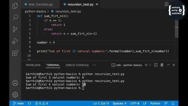 Python Recursive functions | what & why | Examples | functions | Session 14 #CodingWithKarthik смотреть онлайн