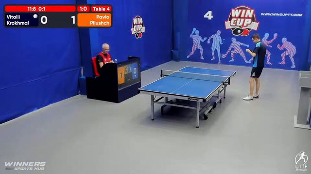 17:00  Крохмаль Виталий 3-0 Плющ Павел  стол 4  ЮГ-3  17.08.22