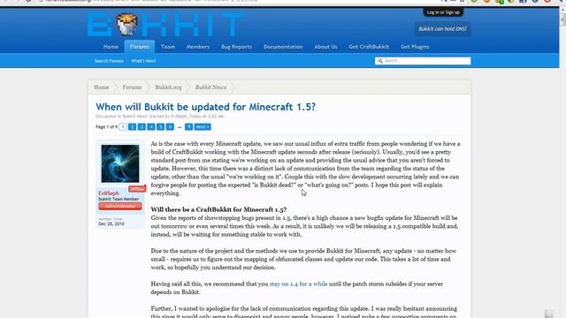 Make Minecraft Server Beta 1.5 Bukkit Status Update! Minecraft MP Vanilla 1.5 Always Works!