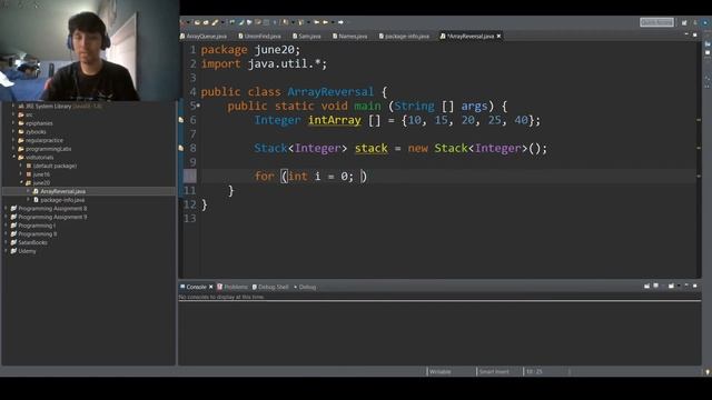 How to Reverse an Array with a Stack - Java Programming Tutorial смотреть онлайн