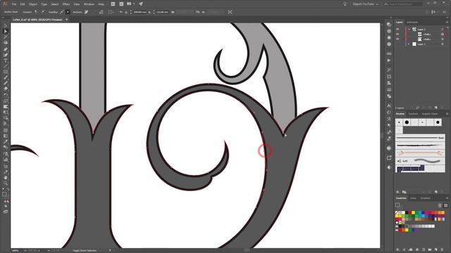 How to make Custom Type Designs - Letter D Monogram - in Adobe Illustrator смотреть онлайн
