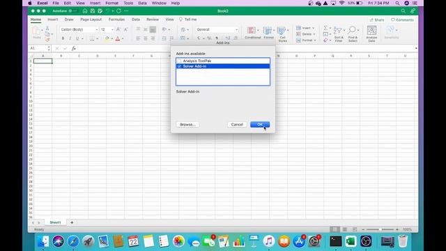 How To Install/activate Excel Solver On Mac