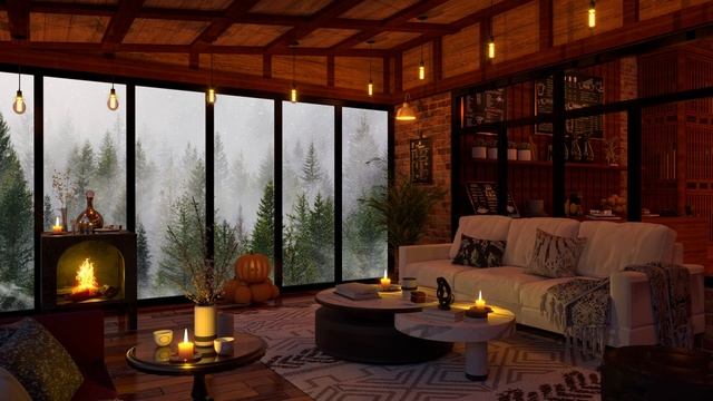 Дождливый день в уютной кофейне Закажите 4K с расслабляющей джазовой музыкой для учебыработы #1 смотреть онлайн