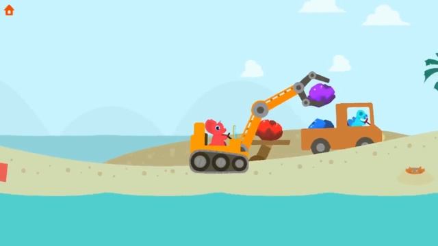 Dino Mini Trucks and Diggers & Dinosaur Rescue Educational Video Childrens Videos Kids Games смотреть онлайн