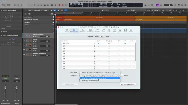 Setting up an external drum sequencer as a slave in Logic смотреть онлайн