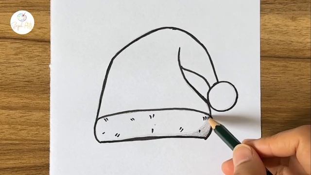 How to draw Santa hat step by step || Easy Christmas drawing || Easy drawing ideas for beginners смотреть онлайн