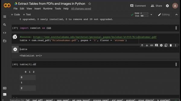 Extract Tables from PDFs & Images - Convert PDF to Excel using Camelot in Python