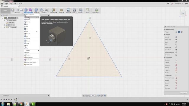 Fusion 360: 3 Sided Pyramid смотреть онлайн