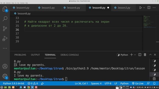 Python 8: Практика цикла for, Tuple(Кортеж) смотреть онлайн