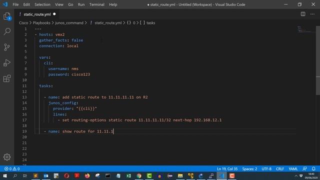 Configure static routes with Ansible (Junos) смотреть онлайн