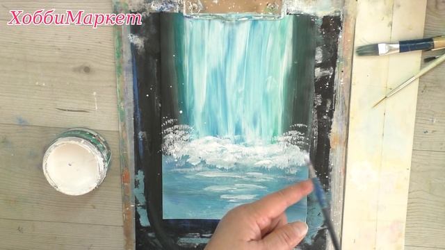 Самый легкий способ нарисовать водопад. Гуашь. ХоббиМаркет смотреть онлайн