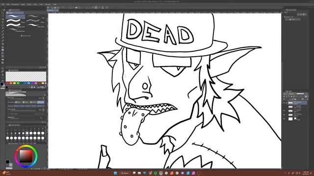 Drawing a Goblin - Sketch, Ink, and Color (Stream Clip) смотреть онлайн