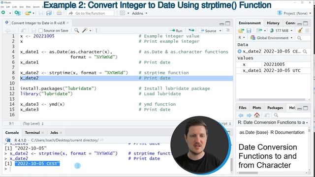 Convert Integer to Date in R (3 Examples) | Change Data Type | as.Date, as.character, strptime & ym смотреть онлайн