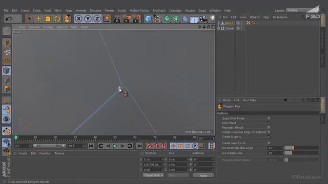 [F3D] High Poly моделирование диска в Cinema 4D / 03 смотреть онлайн