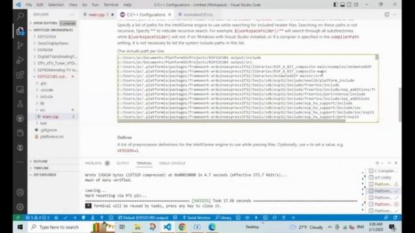 How to program  ESP32 in Visual Studio code IDE PlatformIO