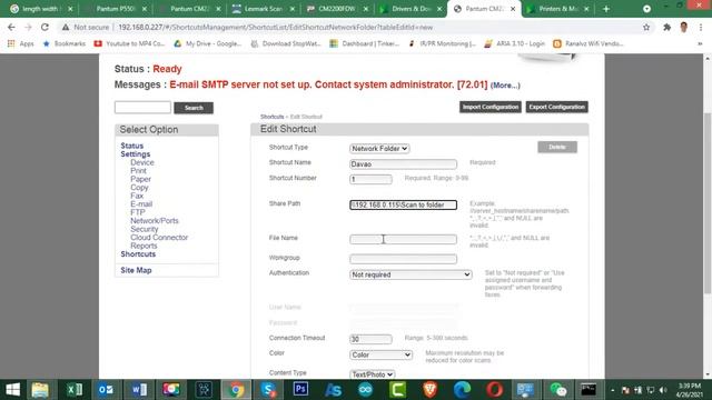 Pantum CM2200FDW scan to network folder setup смотреть онлайн