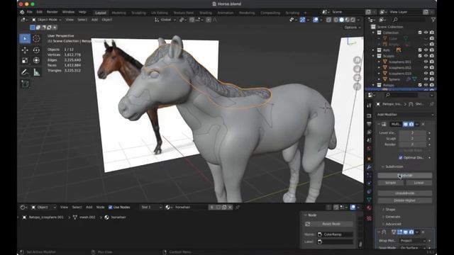 Blender 3.0 Game Ready Horse Timelapse - (Sculpting, Texturing, Rigging) смотреть онлайн