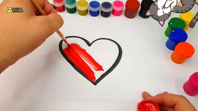 Как нарисовать сердце и выучить цвет КРАСНЫЙ смотреть онлайн