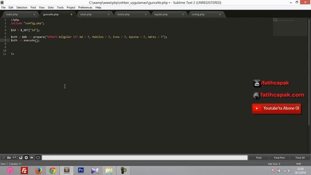 Php' de PDO Prepare MySQL Update İşlemi - Ders 20 ( Rehber Uygulaması #5 ) смотреть онлайн