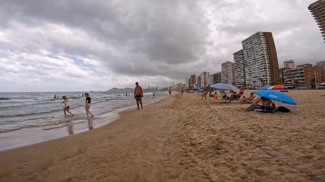 Benidorm Beach - Summer Walking Tour 4K60FPS -  Spain 2023