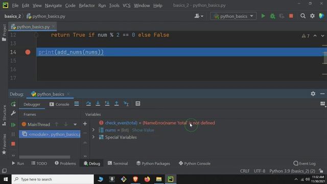 Python Tagalog Tutorial #123 - Pycharm debugger - (variables and frames) смотреть онлайн
