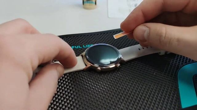 3D TPU Hydrogel Film DEVIA защитная плёнка гидрогель - смарт часы Huawei Watch GT 2 - Установка