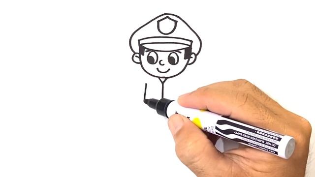 How to DRAW A POLICE OFFICER Easy and Simple Drawing смотреть онлайн