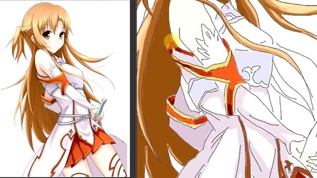 How to draw an anime, Asuna in photoshop part 3 смотреть онлайн