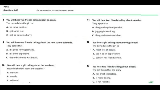 B1 Preliminary (PET) Listening Test 15 with answers (new format) смотреть онлайн