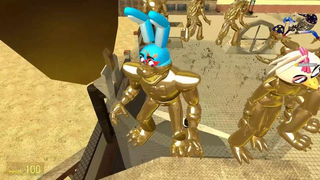 DETONATE ALL GOLD GLAMROCK ANIMATRONICS In Garry's Mod! Five Nights at Freddy's смотреть онлайн
