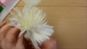 Простой способ хризантемы из гофрированной бумаги креп бумага / easy crepe paper flowers diy