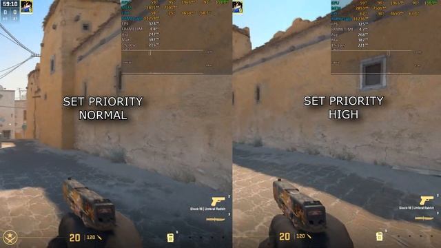 CS2 Set Priority NORMAL VS Set Priority HIGH смотреть онлайн