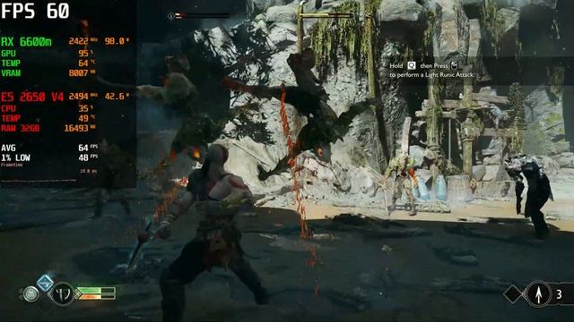 RX 6600m + Xeon e5 2650 v4 | God of War 1080p Ultra settings смотреть онлайн
