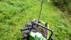 Тестируем самоходную электрическую садовую тележку Greenworks G40GC и аккумуляторную мойку GDC40